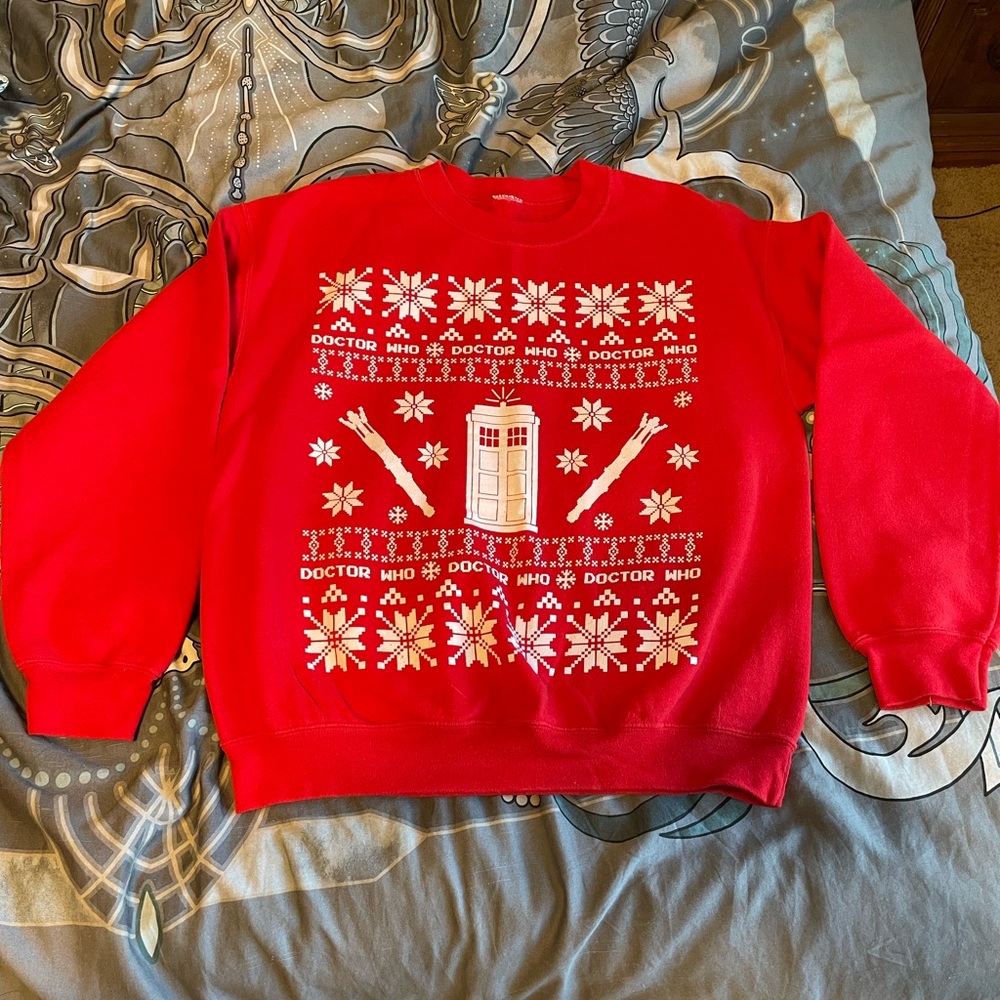 Doctor Who holiday crew neck